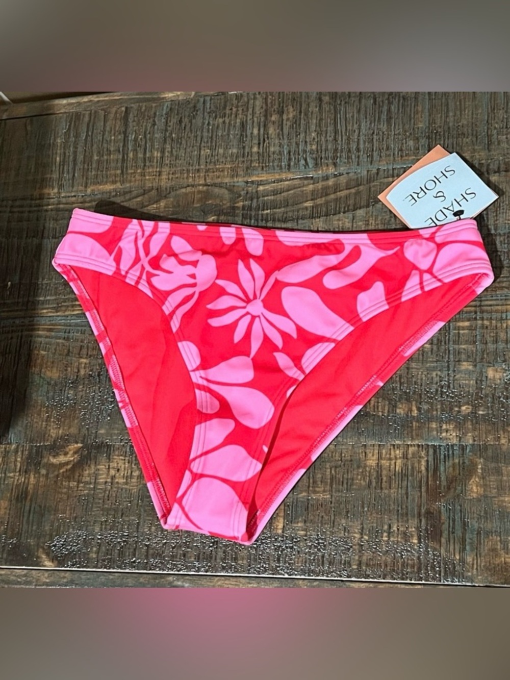 Low-rise Cheeky Floral Red and Pink Bikini Bottom